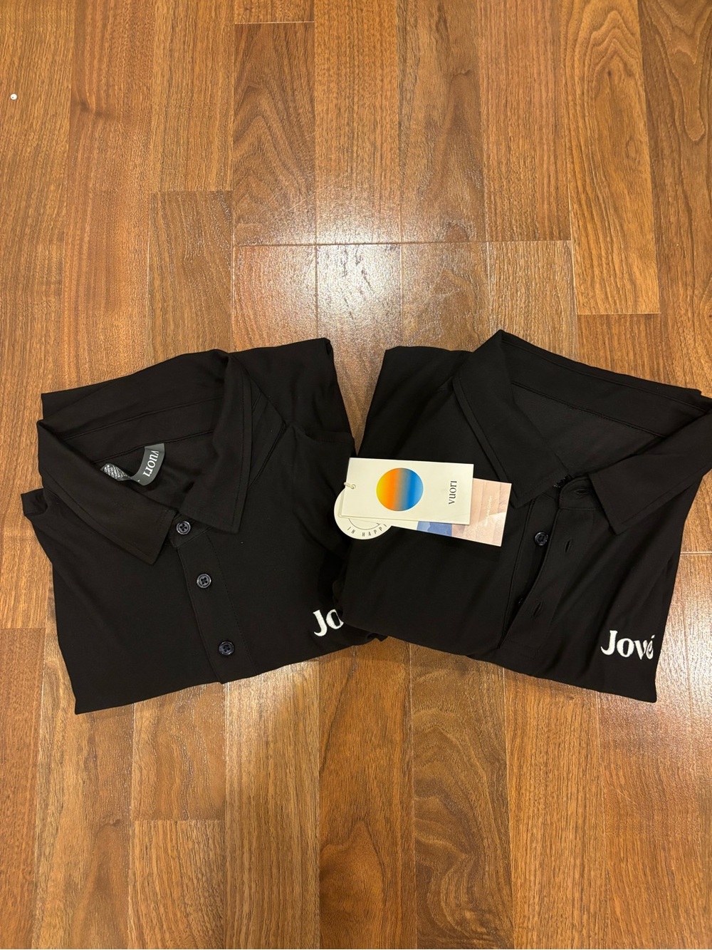 Vuori Strato Tech Polo Black BUNDLE OF 2 Men's Large Company Embroidered One NWT